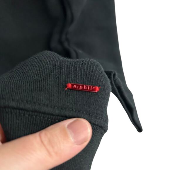 nPhilanthropy Black Mock Neck Sweatshirt Dress XS NWT Minimalist Athleisure Luxe - Picture 4 of 12